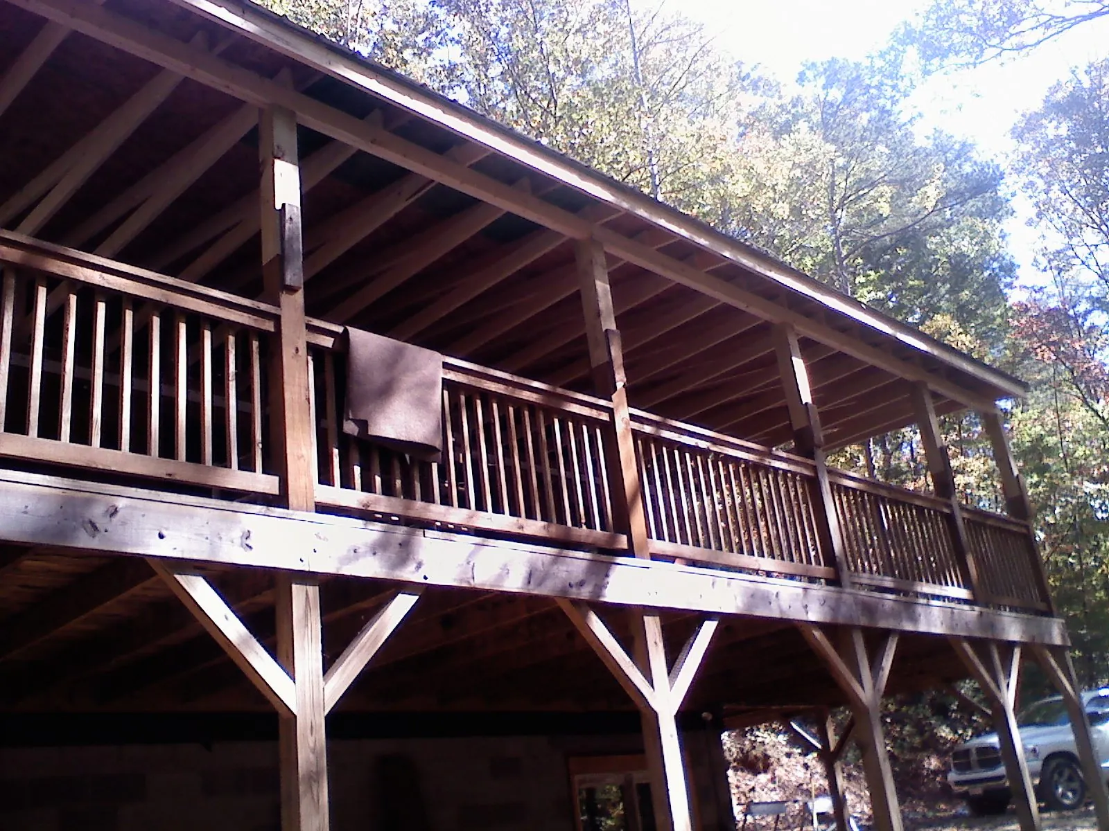 Timber framing under a new elevated porch and deck — Roof Leak Repair in Brodheadsville by Roofing Brothers